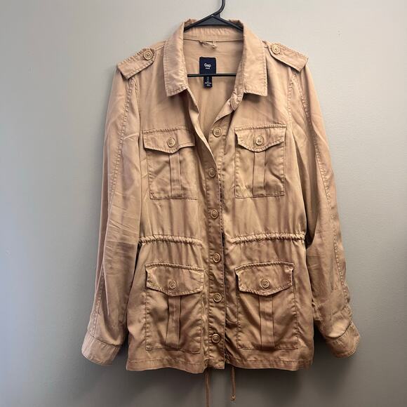 GAP Women’s Lightweight Utility Style Jacket Tan Sz Large - Picture 1 of 8